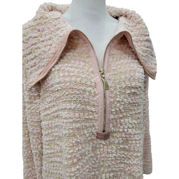 Soft Surroundings Pink Quarter-Zip Pullover Sweater – Women's Large - Picture 7 of 15